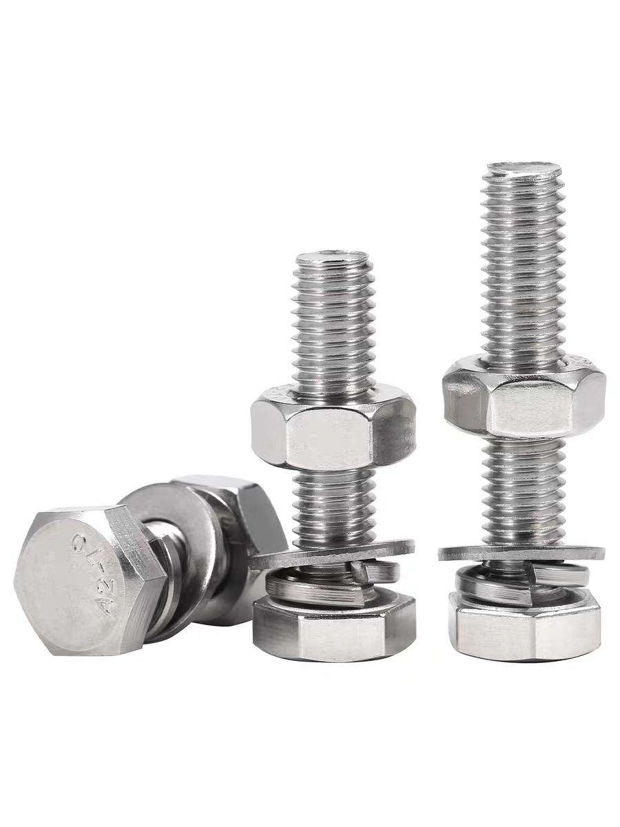 Stainless steel A2-70 A4-80 hex bolts nuts washers — 304 316 fasteners for coastal corrosion resistance
