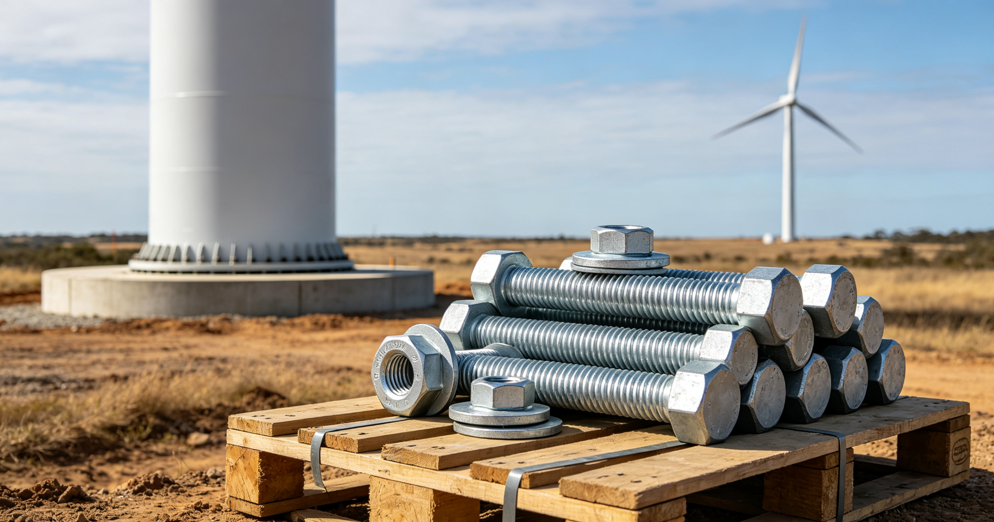 Supplying AS/NZS 1252 Class 10.9 M30 Structural Bolts for an Australian Wind Farm Foundation | Case Study